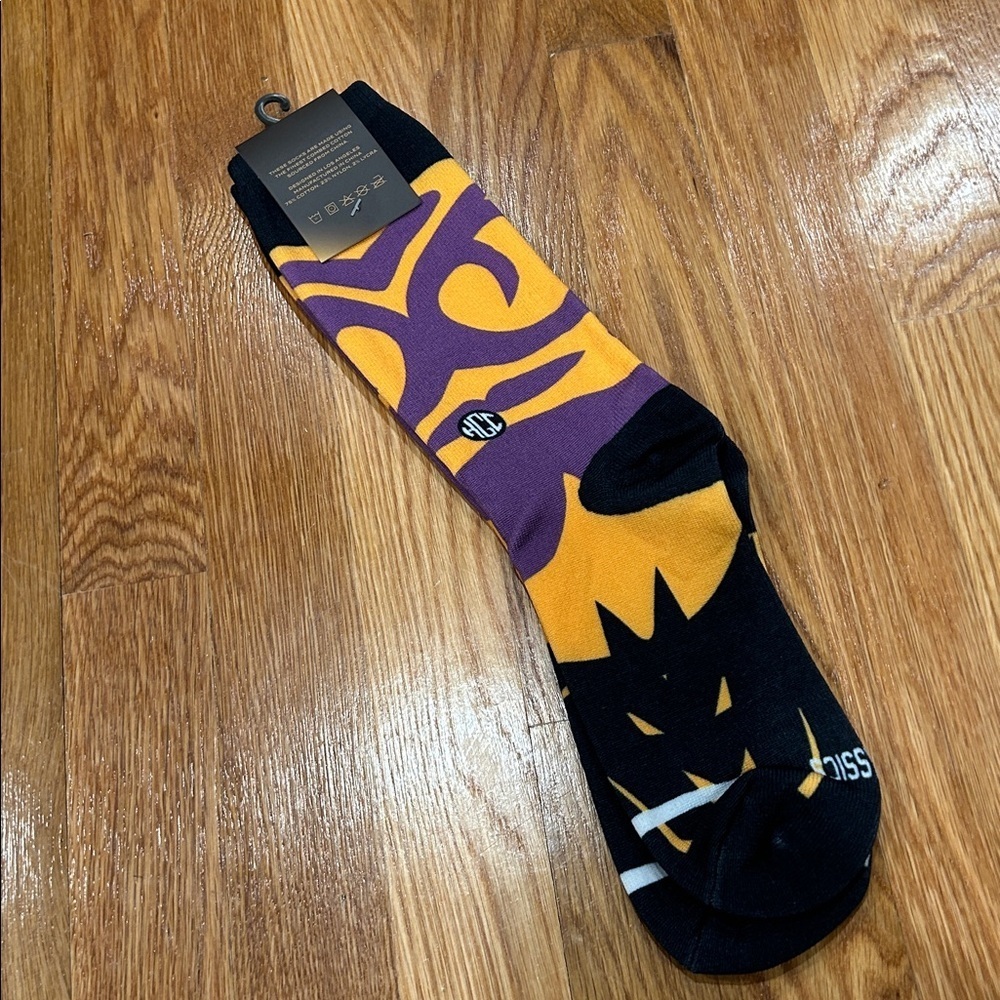 HGC Orange Purple Casual tall crew Socks men’s small medium new - Picture 3 of 7